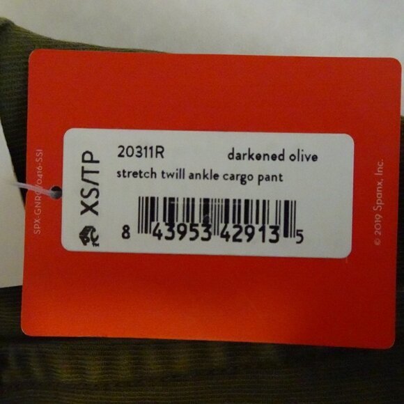 Spanx Cargo Pants Women's Size XS Green Pull On High Waist Ankle Twill - Picture 8 of 8